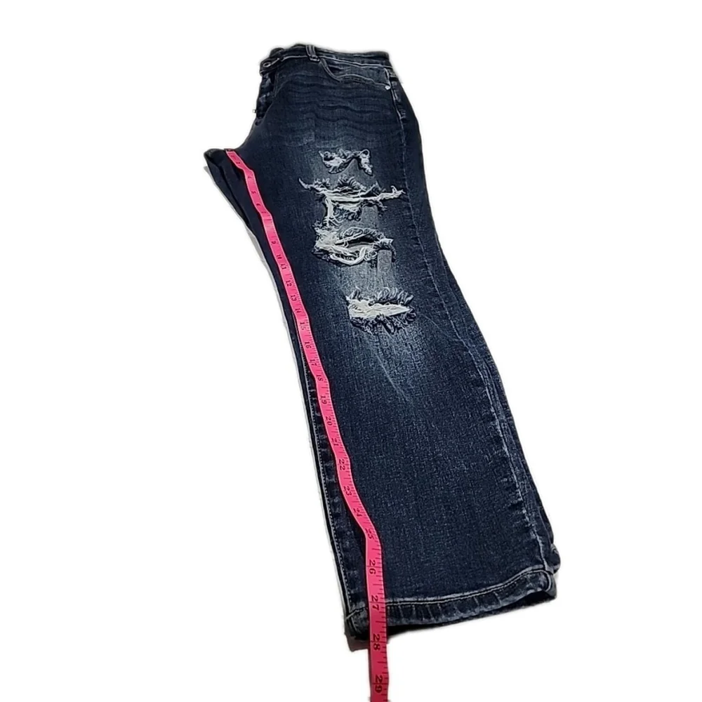 Judy Blue Women's Jeans Boyfriend Fit, Distressed, Mid-Rise, Denim Sz 13/31 B2
